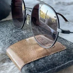 Anthropologie! RAEN Scripps Burl-wood and and black Metal Statement Sunglasses Wiley 54mm - Burlwood/Black Polarized main image 4